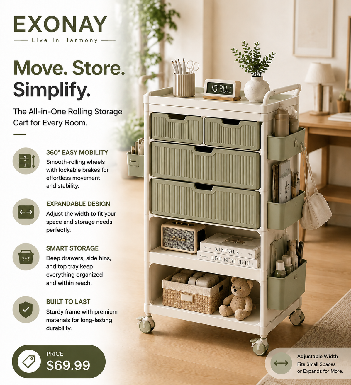 EXONAY® FlexiMove Storage Cart
